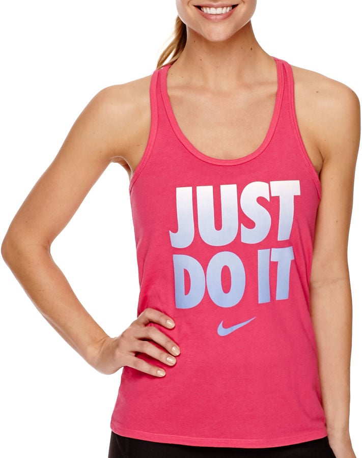 Nike Saying Talk Is Cheap Just Do It Women Racerback Tank Tops