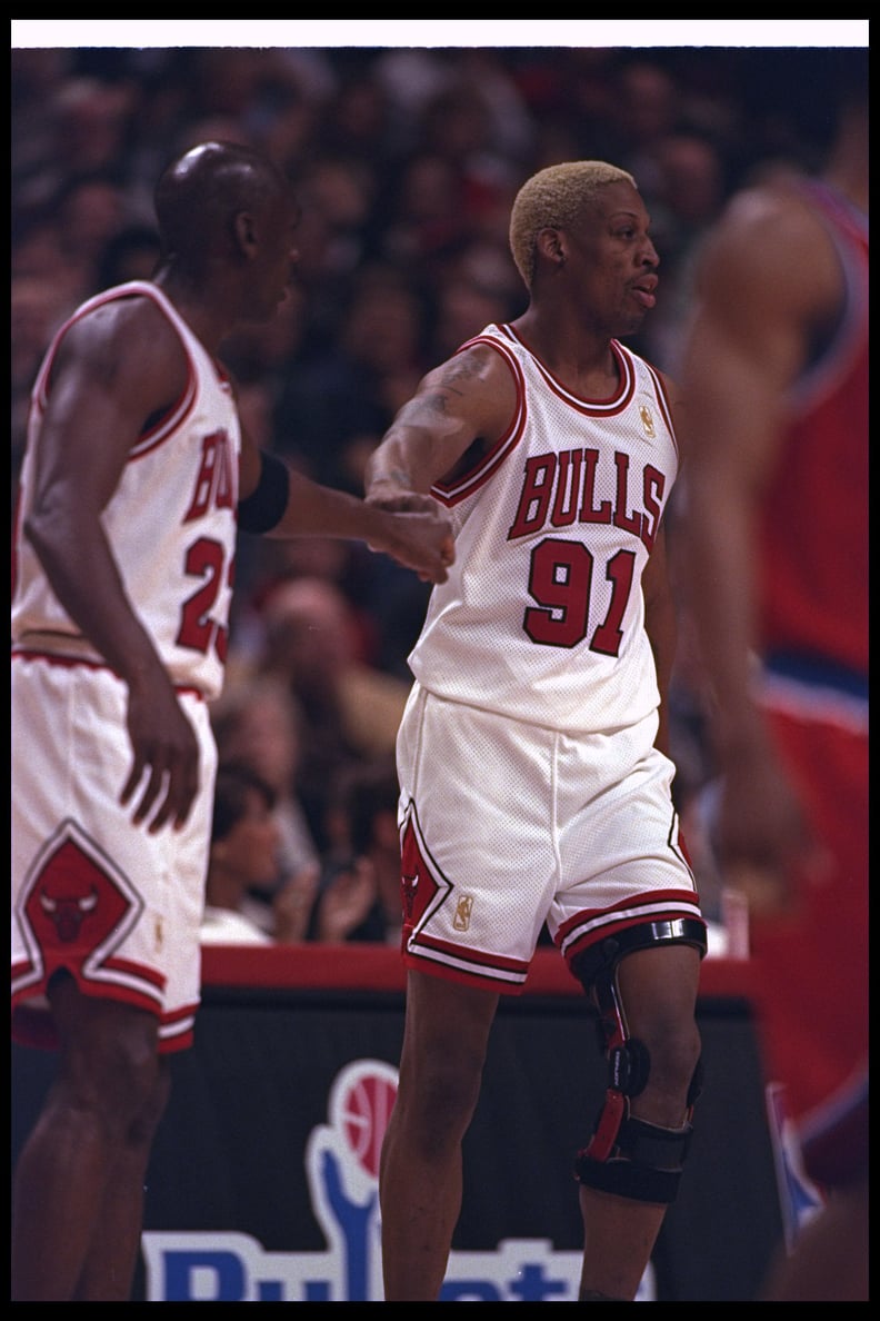 Michael Jordan and Dennis Rodman  During the NBA First Round Play-Offs in 1997