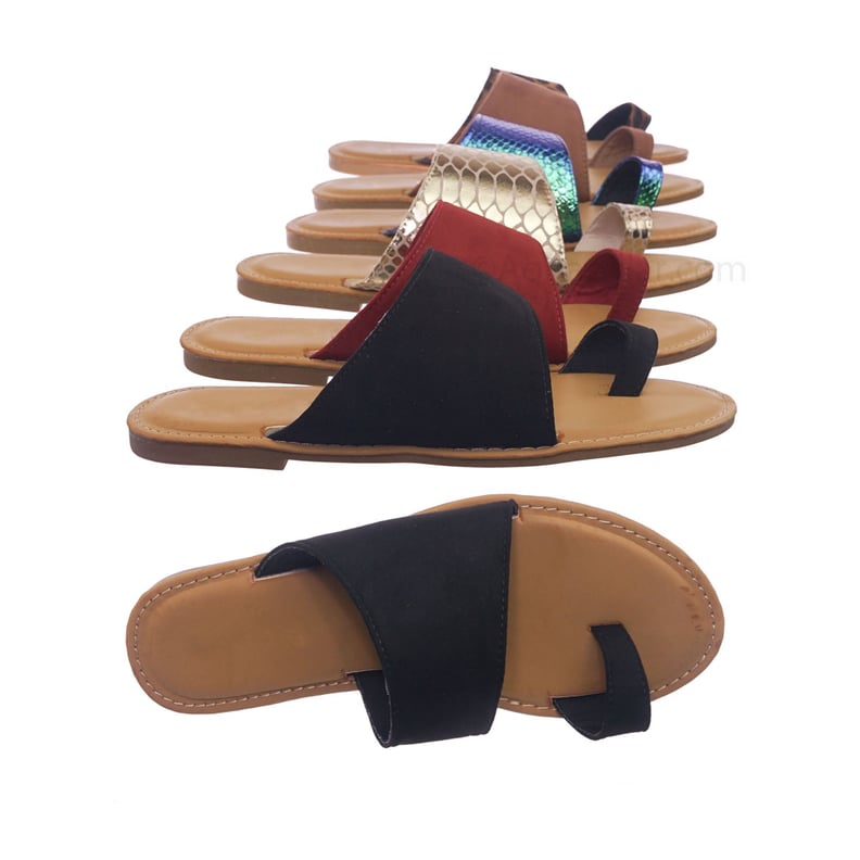 Asymmetrical Slide-On Sandals