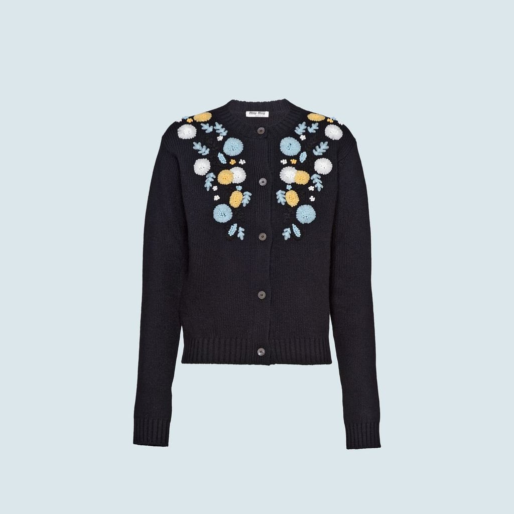 Miu Miu Embroidered Lambswool Cardigan