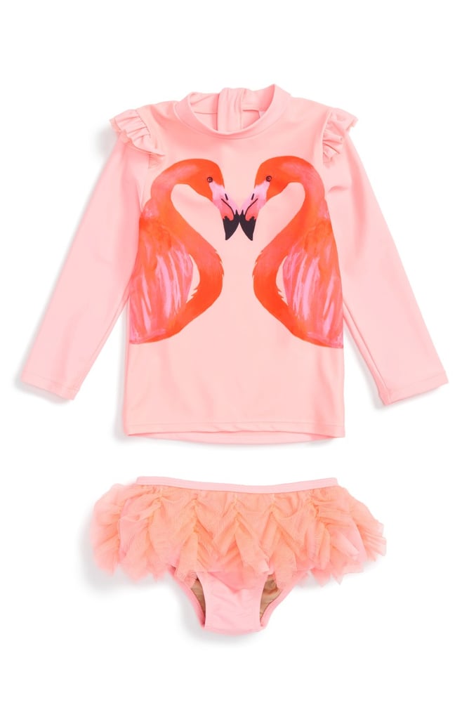 Shade Critters Flamingo a Go-Go Two-Piece Rash Guard Swimsuit