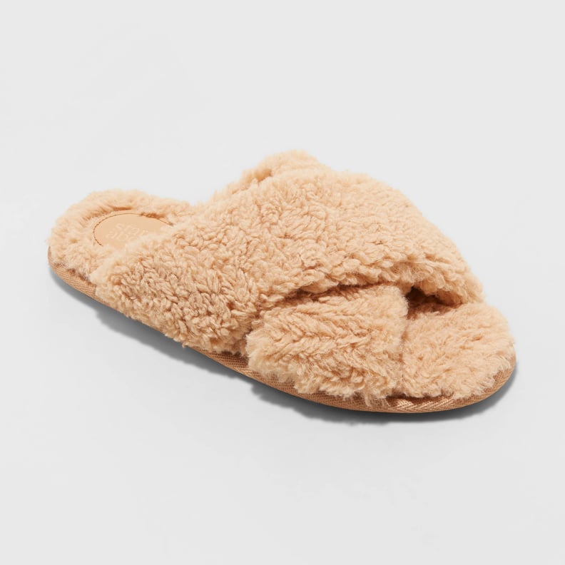 Winter Gift: Stars Above Paris Crossband Faux Shearling Slippers