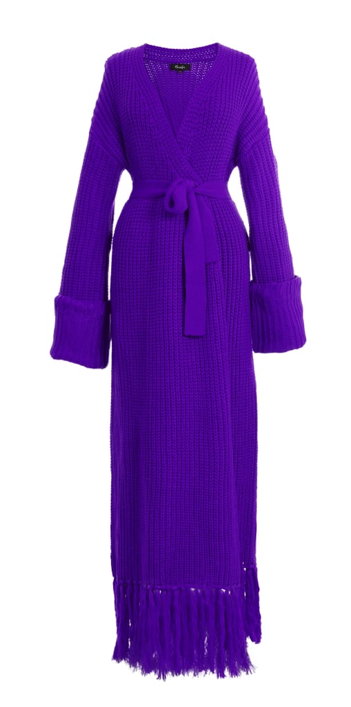 The Hanifa Miya Knit Cardigan Dress ($269) comes in a whopping eight shades: purple, red, heather grey, denim blue, emerald, black, orange, and mustard.