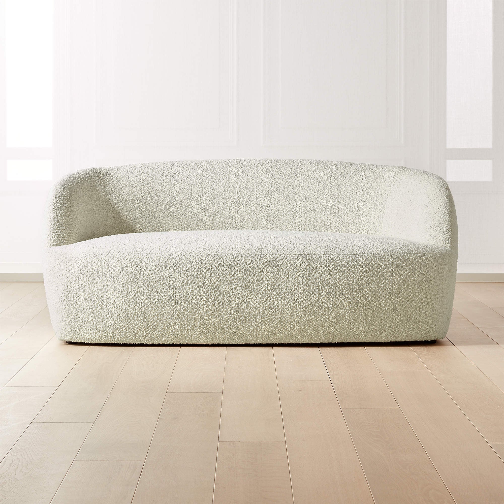 Cb2 shop boucle loveseat