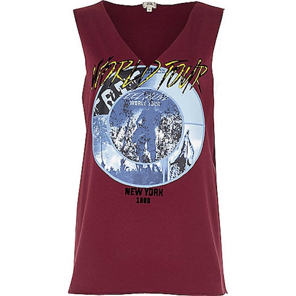 Keep it casual in River Island's "World Tour" Rock Band Tank Top ($44).