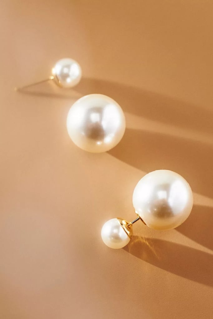Minimalist Pearl Wedding Earrings
