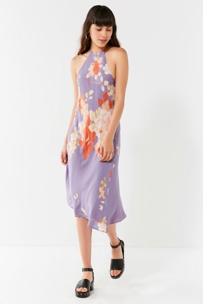 UO Blooming Asymmetrical Hem Midi Dress