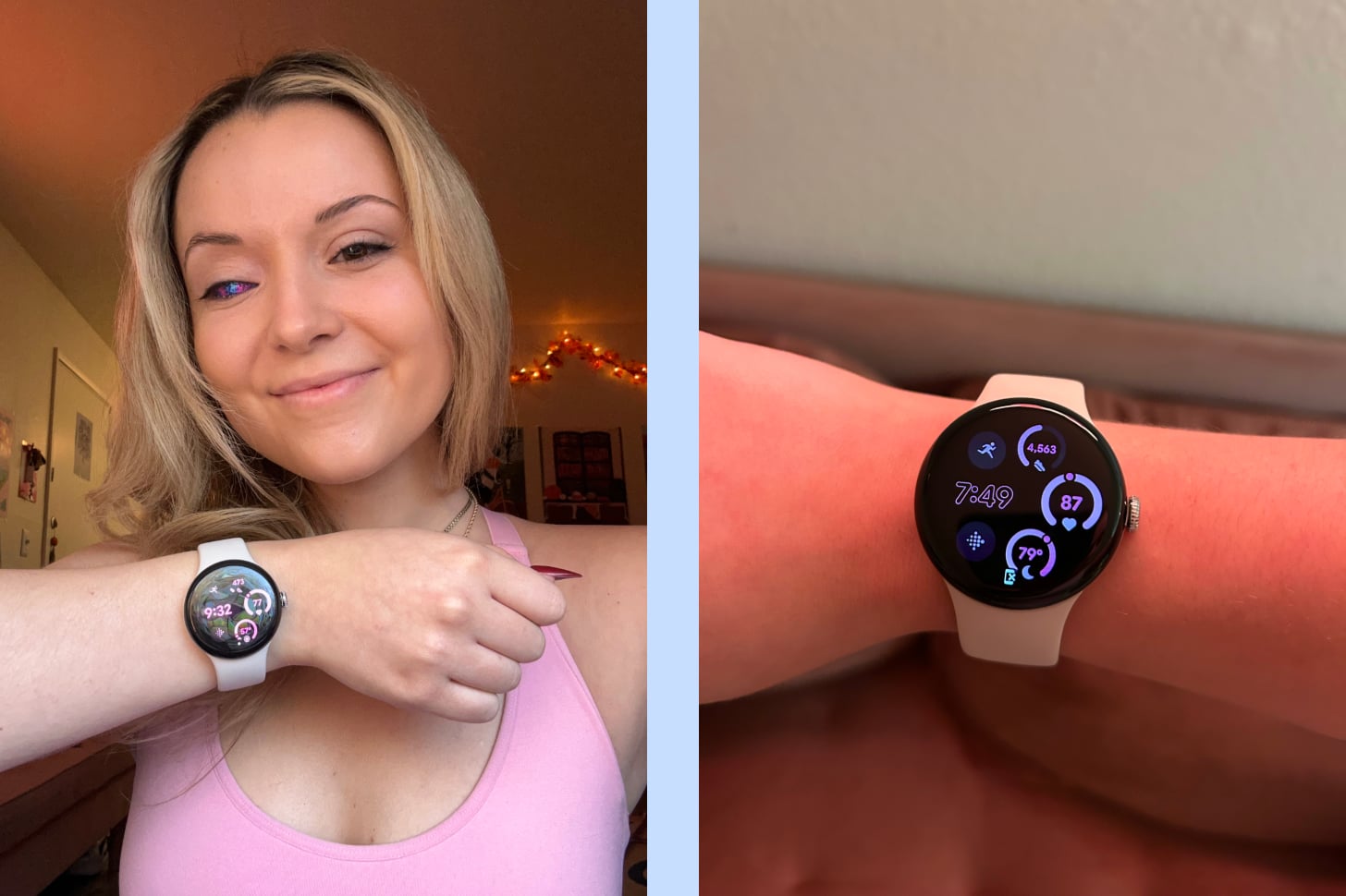 PS editor Chandler Plante next to the Google Pixel Watch 3