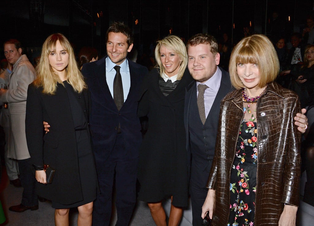 Suki, Bradley, and Anna posed with actors Julia Carey and James Corden.