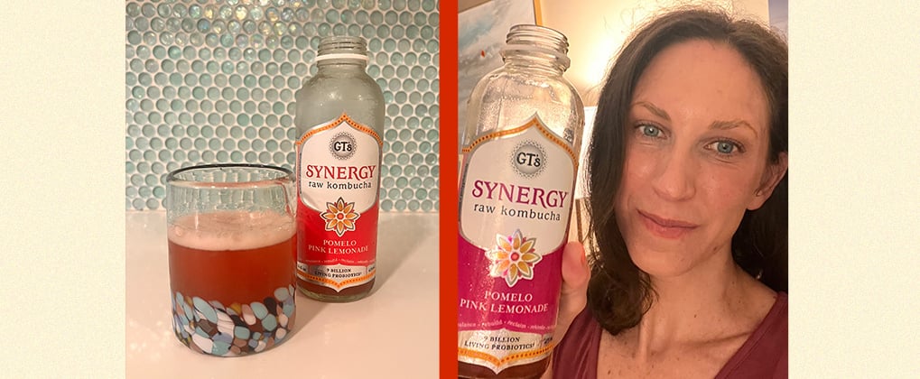 An RD Reviews Synergy's Pomelo Pink Lemonade Kombucha