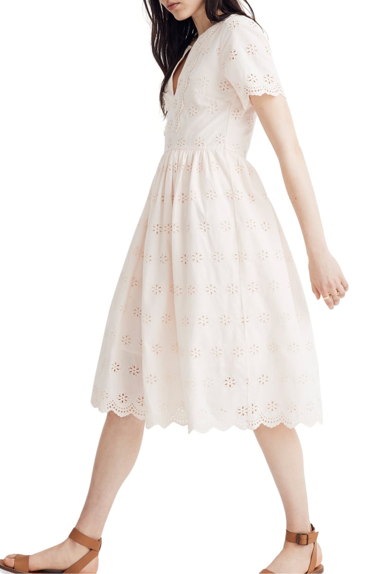 Madewell Scallop Eyelet Midi Dress | Best Cheap Cotton Dresses | POPSUGAR Fashion Photo 7