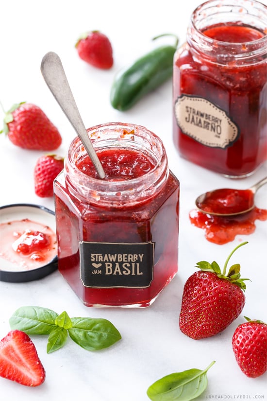 Strawberry Jalapeño and Strawberry Basil Jam