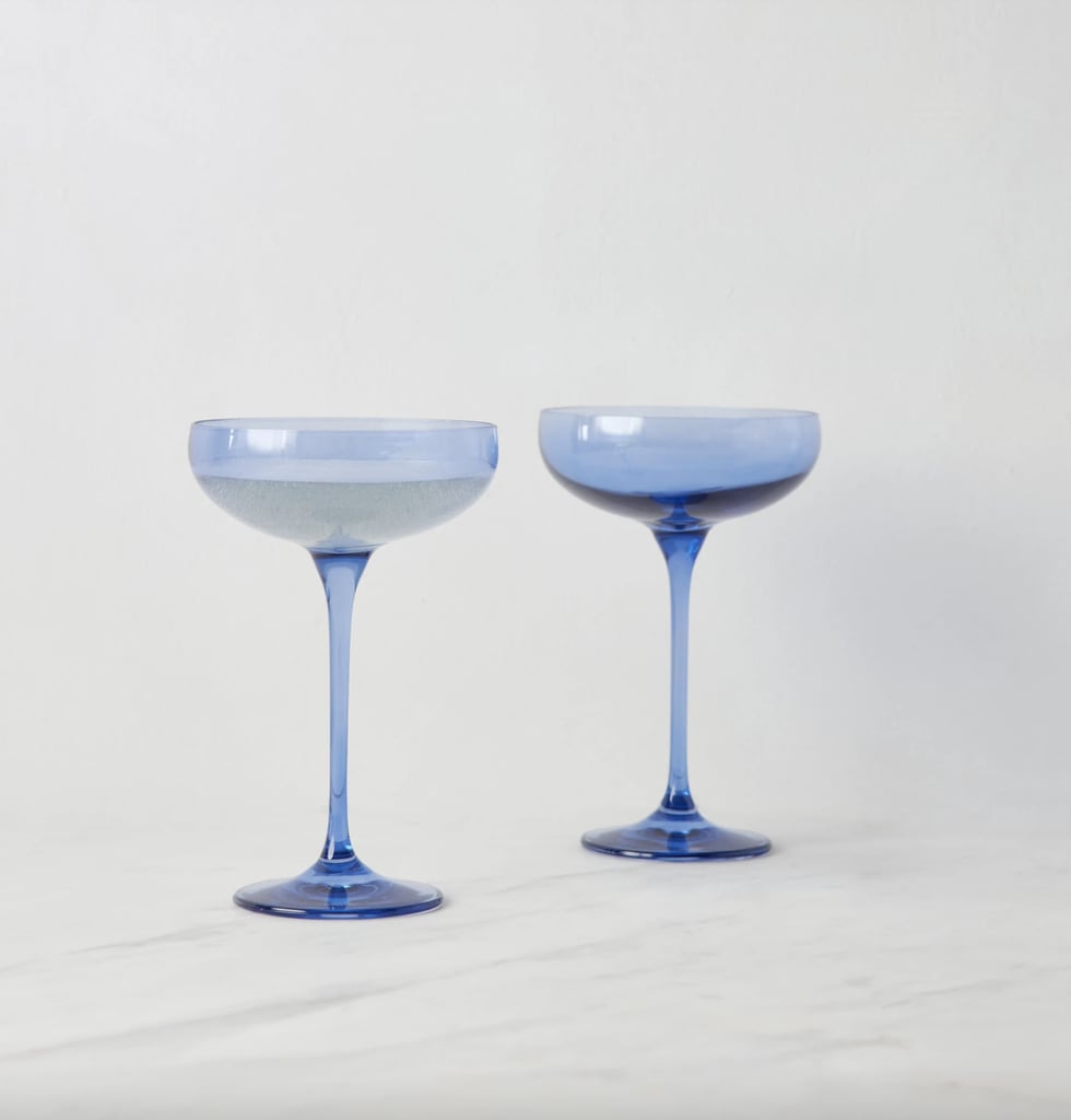 For Champagne Toasts: Estelle Coloured Glass Stem Coupe Set