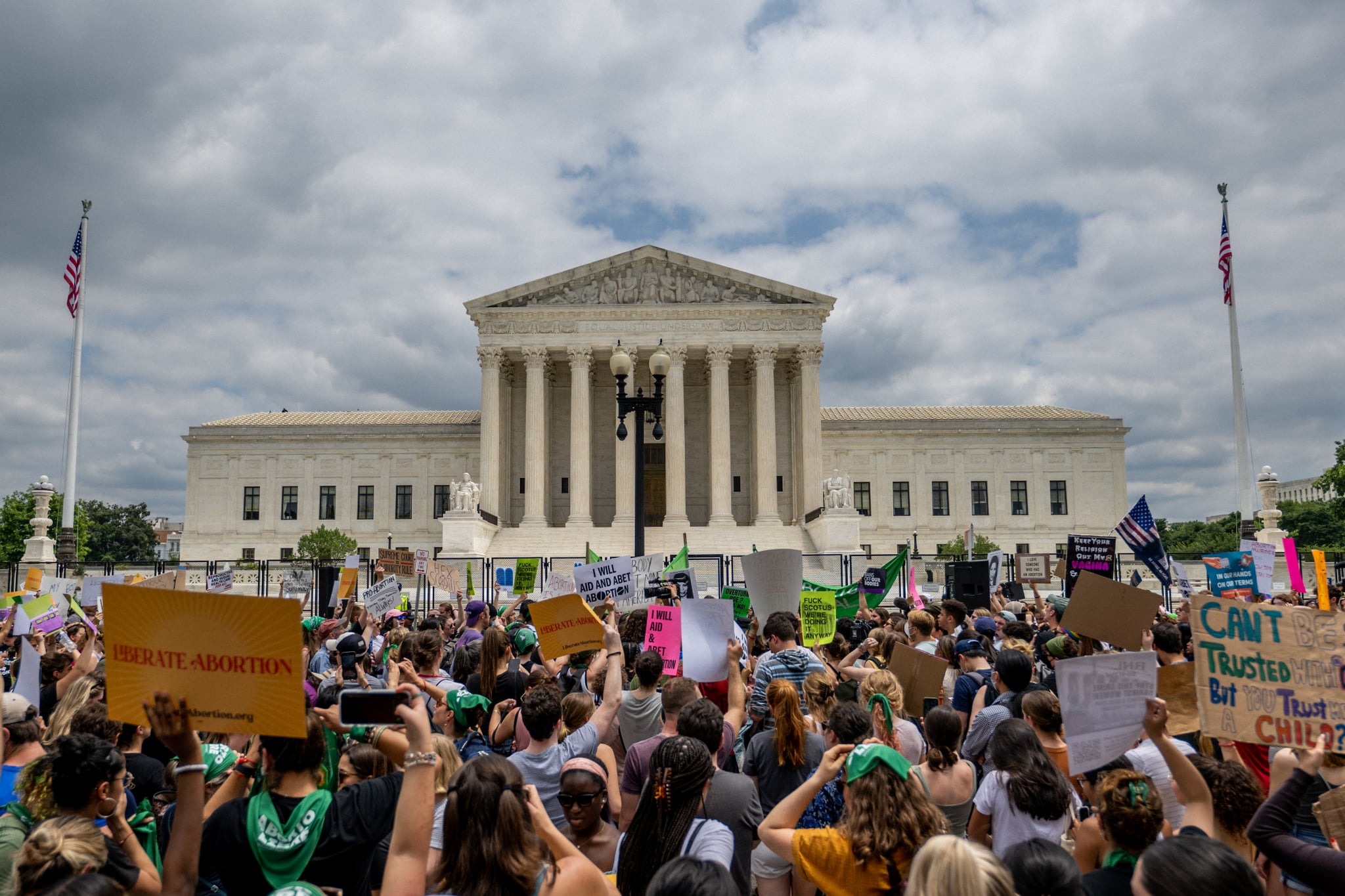 People protest in response to the Dobbs v Jackson Women's Health Organisation Supreme Court ruling abortion funds