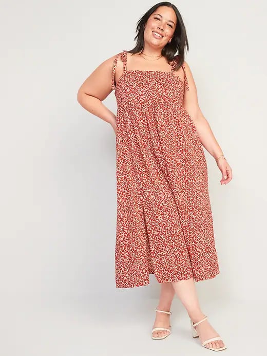 A Sundress: Old Navy Tie-Shoulder Floral-Print Split-Front Midi Swing Dress