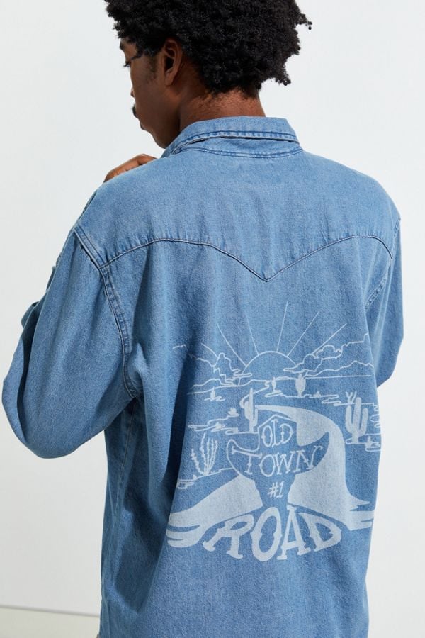 Wrangler X Lil Nas X Denim Western Button-Down Shirt