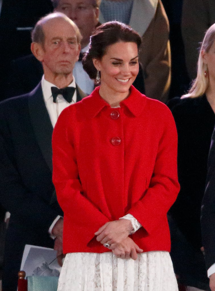 Effortlessly combining designer with high street once more, Kate wore a Dolce & Gabbana dress with a $74 Zara cape coat for the queen's 90th birthday horse show.