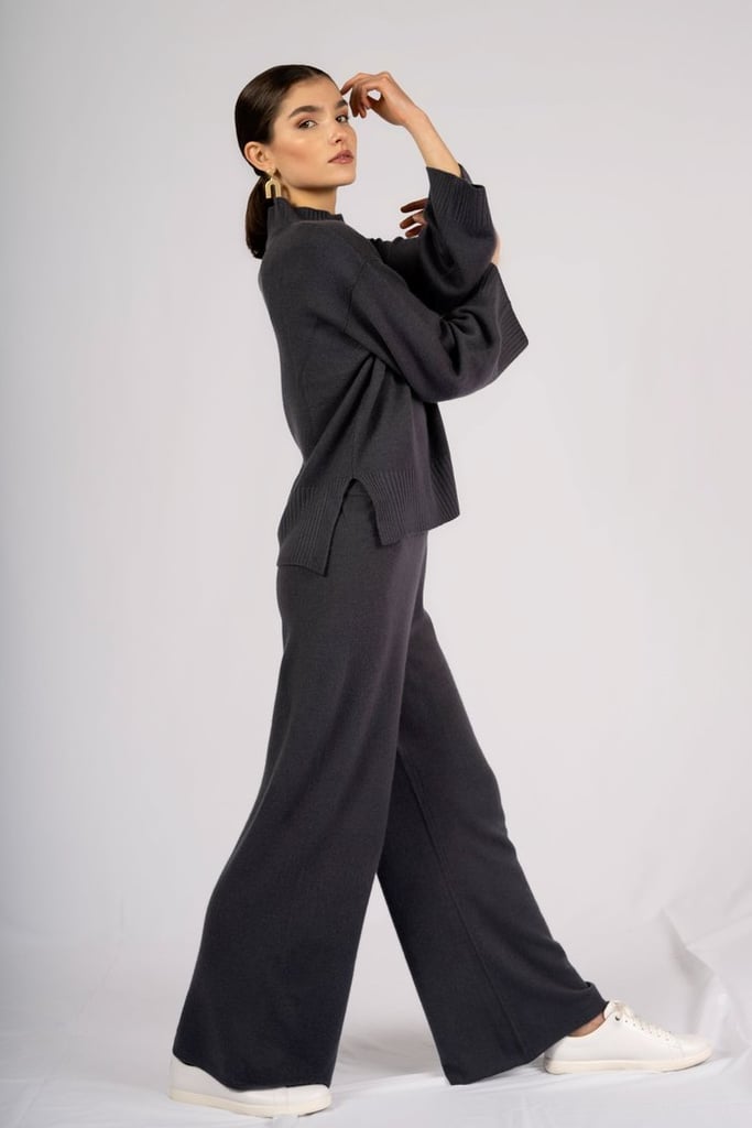 "Speaking of elevated comfort, I also have my eye on these Gina Wide Leg Pants ($245) from new cashmere brand Cashe. I'm already imagining pairing these with my trusty fitted hoodie or a fun pattern."