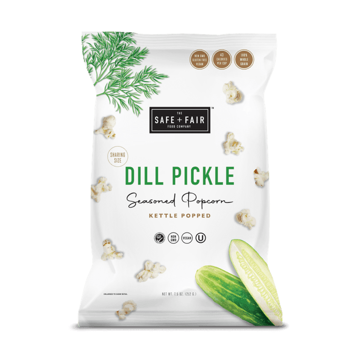 Safe + Fair Dill Pickle Seasoned Popcorn The Best Health and Fitness