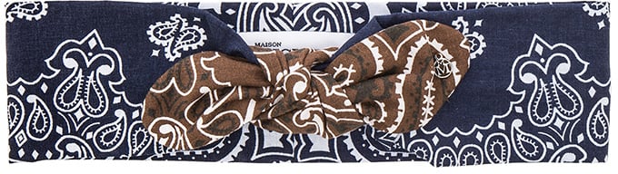 Maison Michel Gab Wooba Bandana Headband in Black & White ($319)