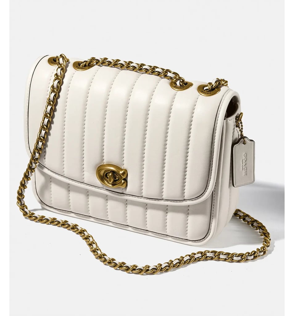 A Crisp White Choice: COACH Madison Quilted Leather Shoulder Bag