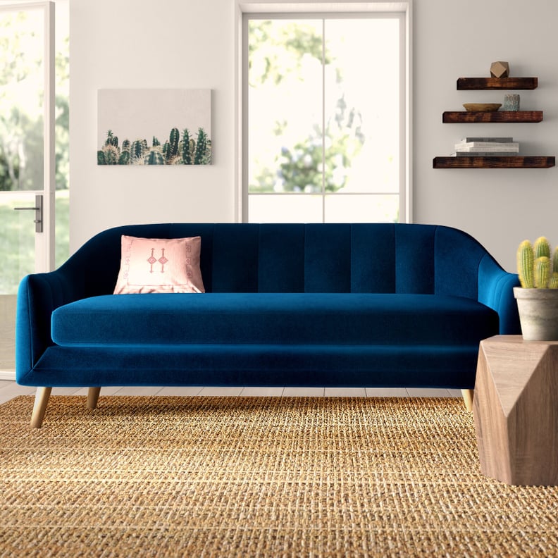 Boevange-sur-Attert 81" Velvet Recessed Arm Sofa