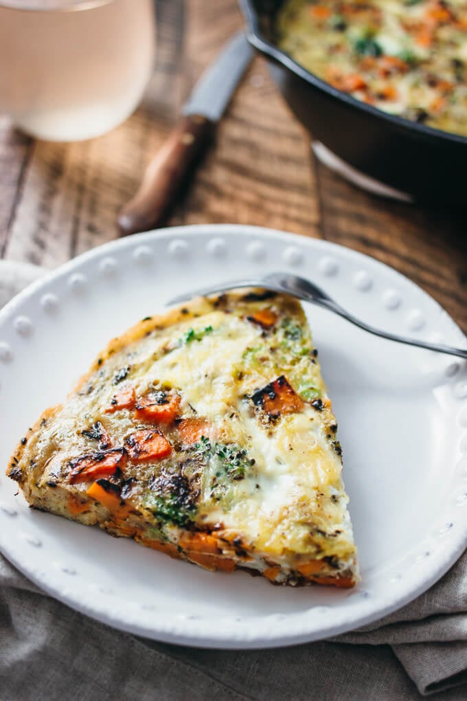 Broccoli and Sweet Potato Frittata With Thyme