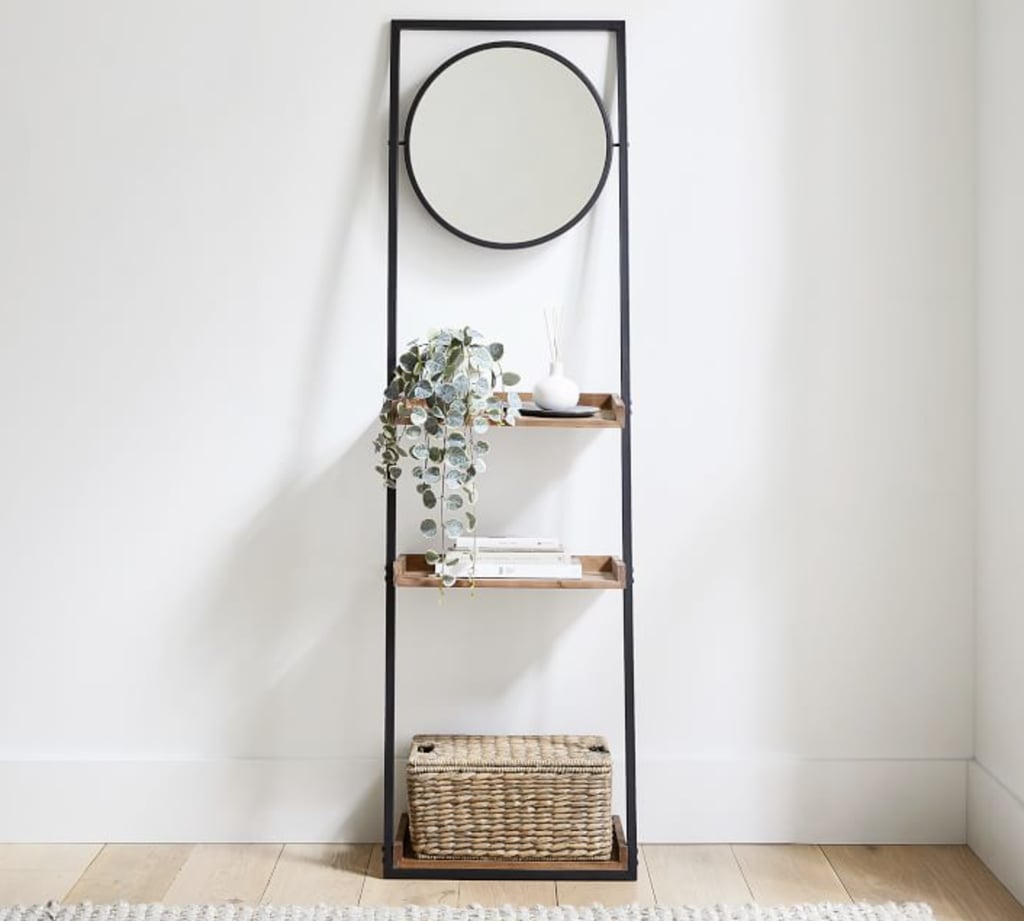 For a Narrow Space Pottery Barn Trenton Ladder Shelf With Mirror Best Hallway and Entryway