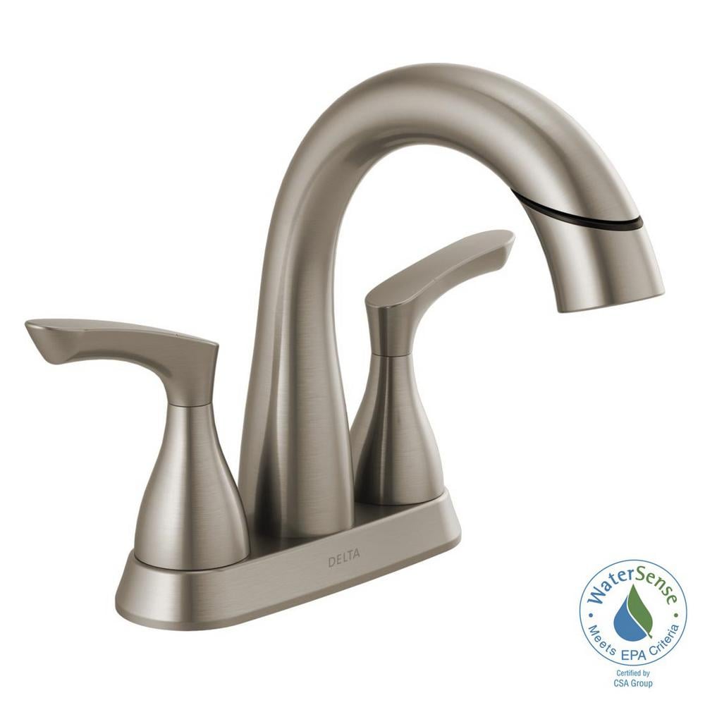 Broadmoor 4 in. Centerset 2-Handle Pull-Down Spout Bathroom Faucet in