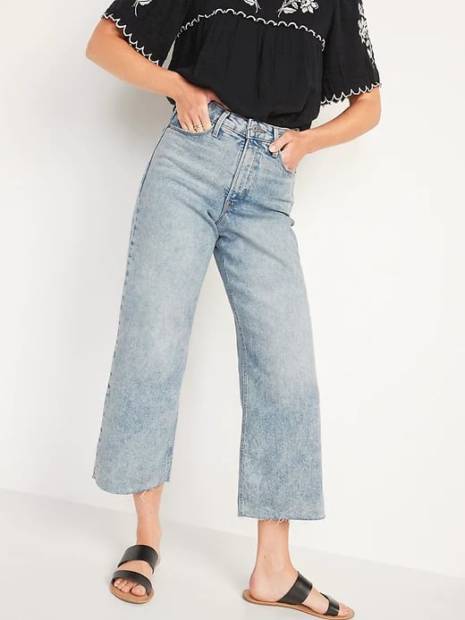 Old Navy Extra High-Waisted Wide-Leg Raw-Hem Jeans