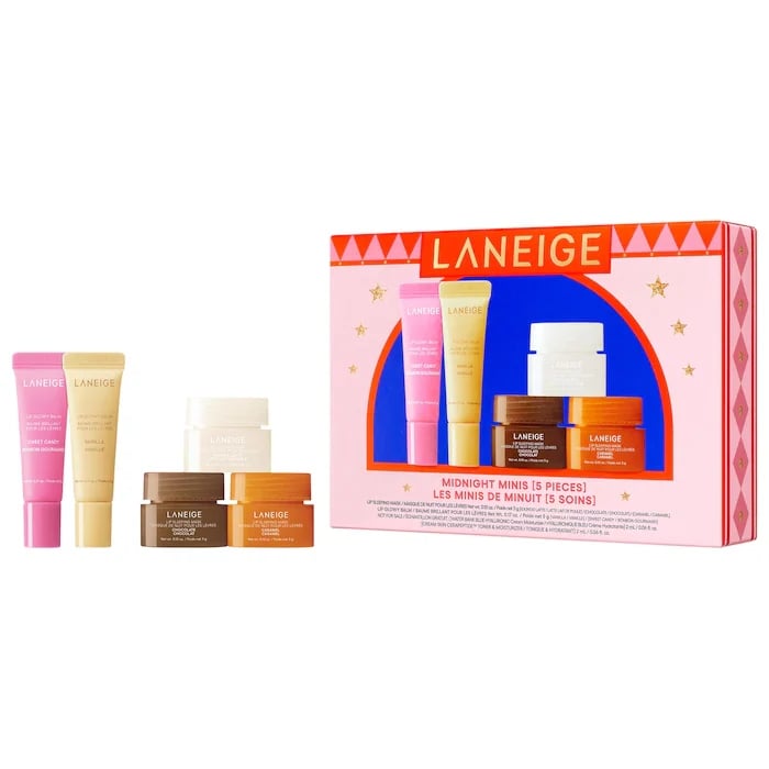 Laneige Midnight Minis Lip Glowy Balm and Lip Sleeping Mask Gift Set ($15, originally $21)
For context, a regular full-size version of this celebrity-loved lip mask costs $24 on its own, so getting three mini versions of that exact formula for nighttime plus two daytime balms in one set is a steal in every sense of the word.