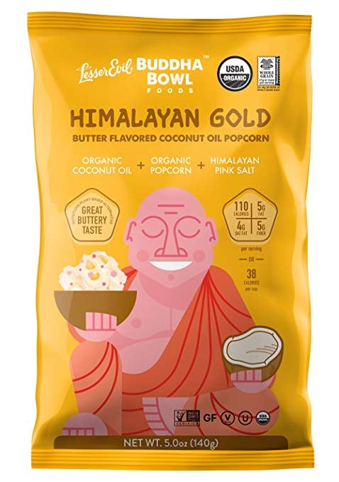 Butter Popcorn: Lesser Evil Buddha Bowl Organic Popcorn Himalayan Gold