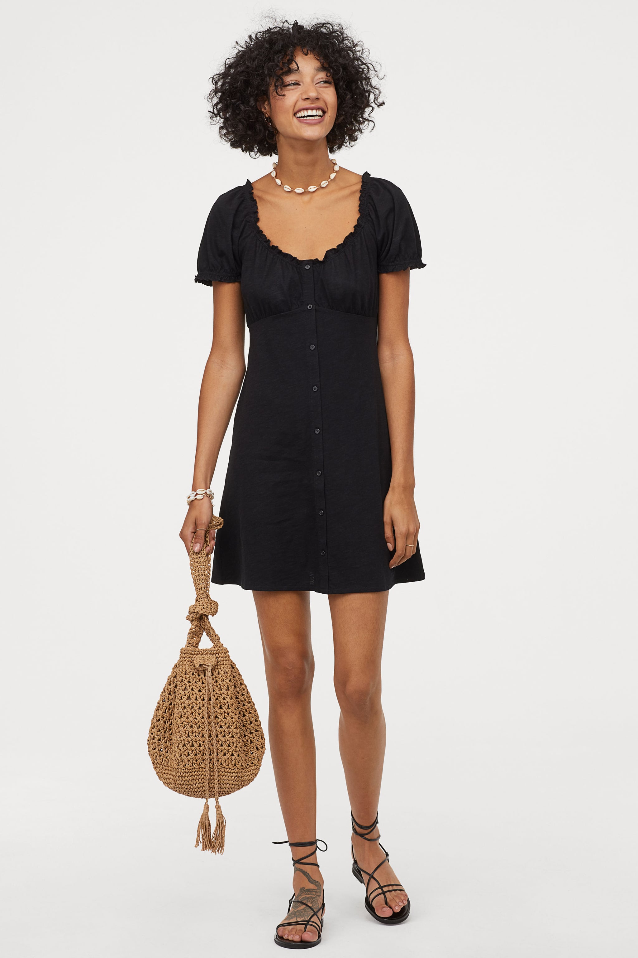 H&m black sale short dress