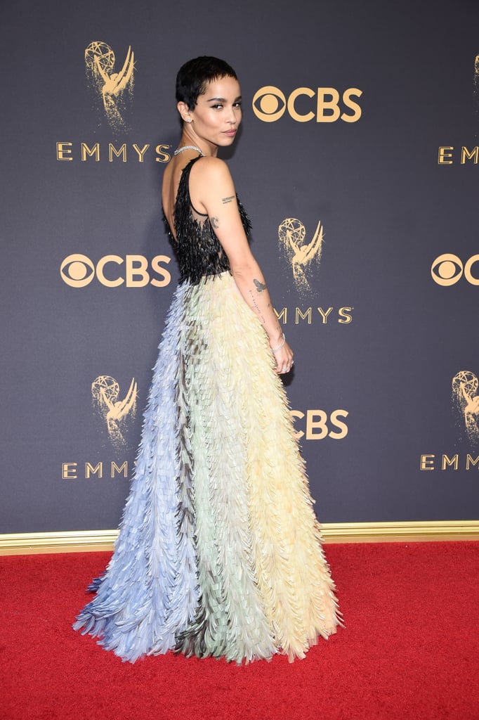 At the 2017 Emmys, the actress wore a colorful Dior gown that made for twirling.