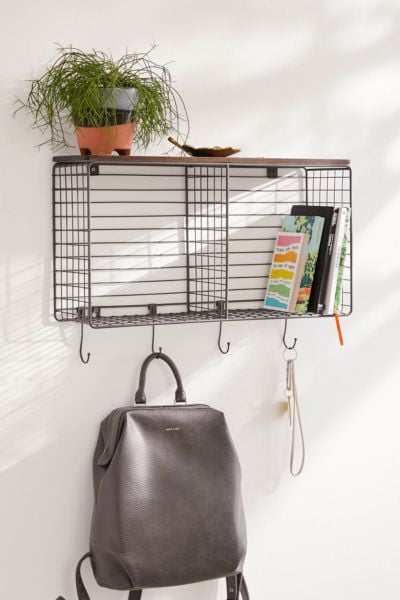 Metal Hook Wall Shelf