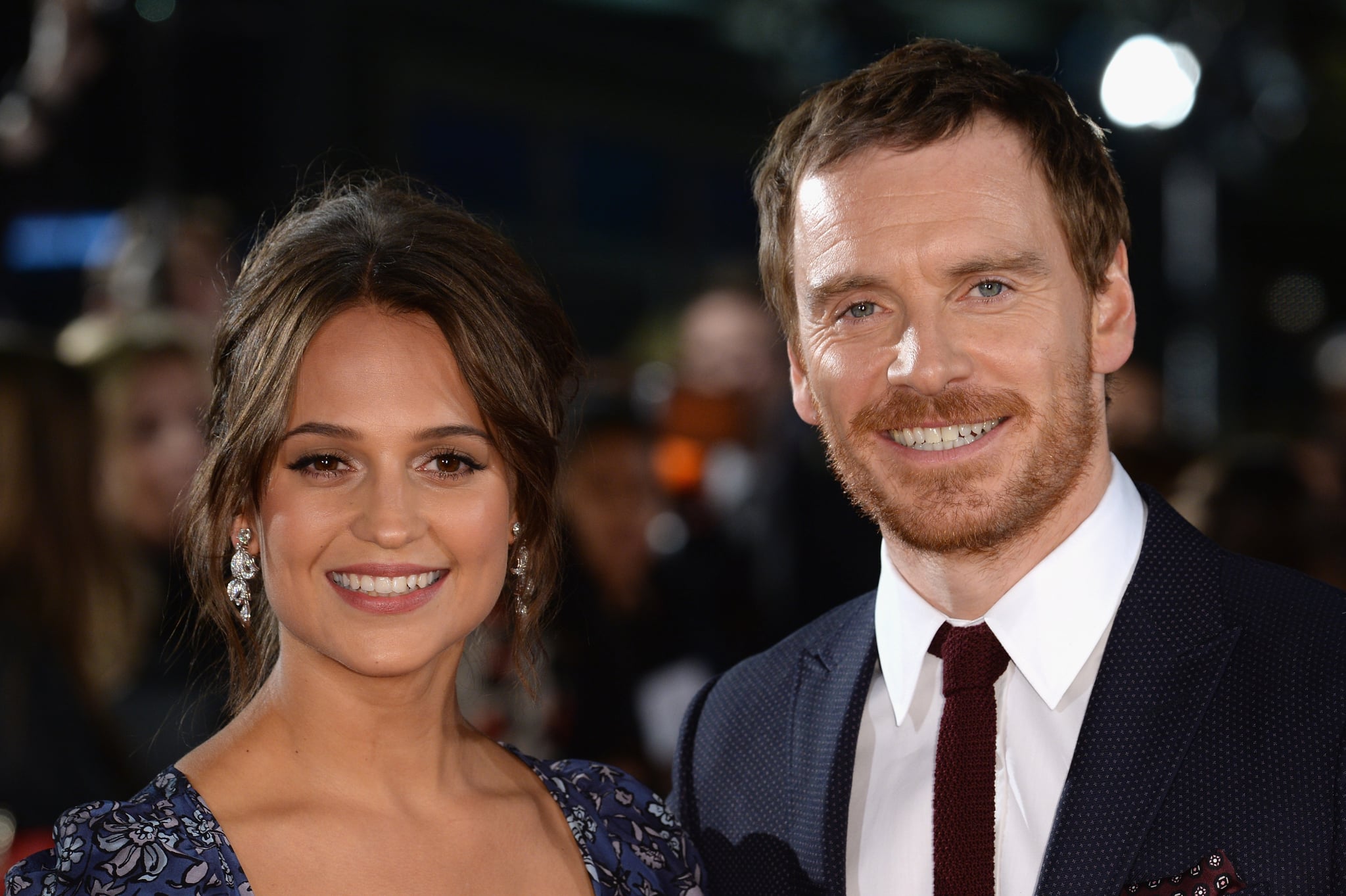 LONDON, ENGLAND - OCTOBER 19:  Alicia Vikander and Michael Fassbender arrive for the UK premiere of 