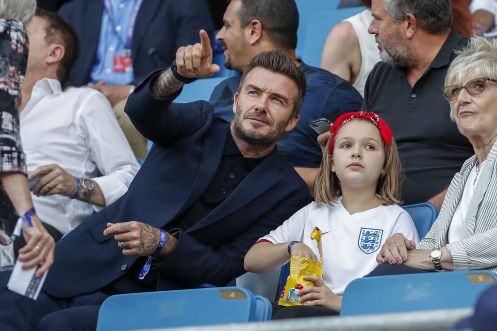 David Beckham and Harper at World Cup Pictures June 2019