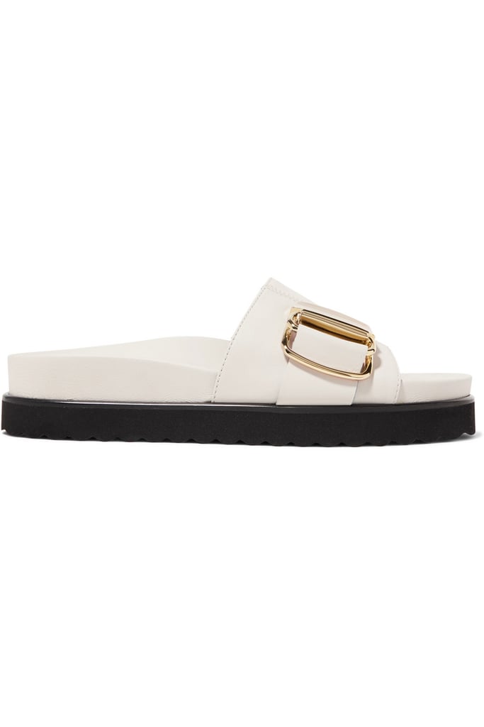 Tibi Hunter Leather Slides