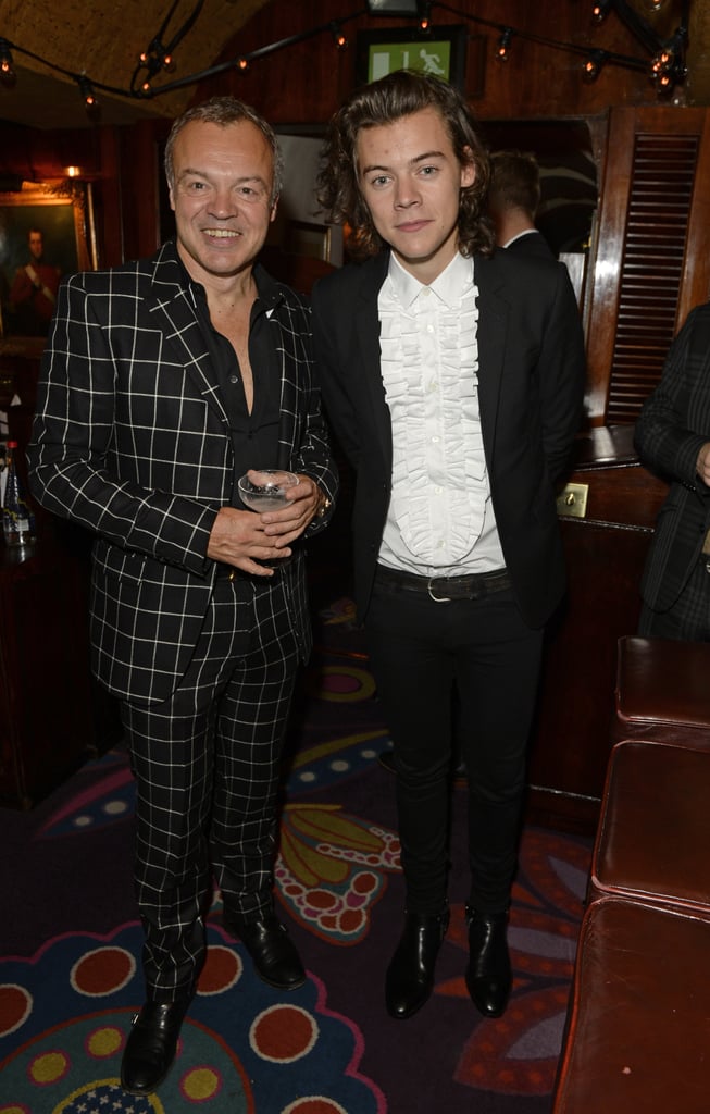 Harry met up with talk-show host Graham Norton inside the party.