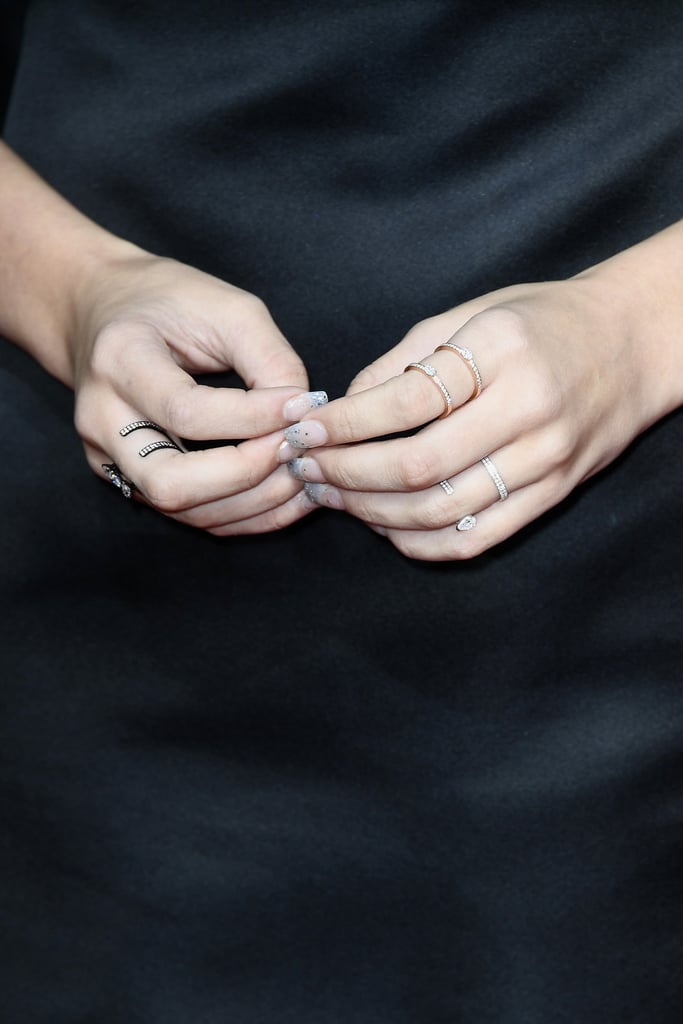 Millie Bobby Brown’s Silver Glitter French Manicure In January 2018