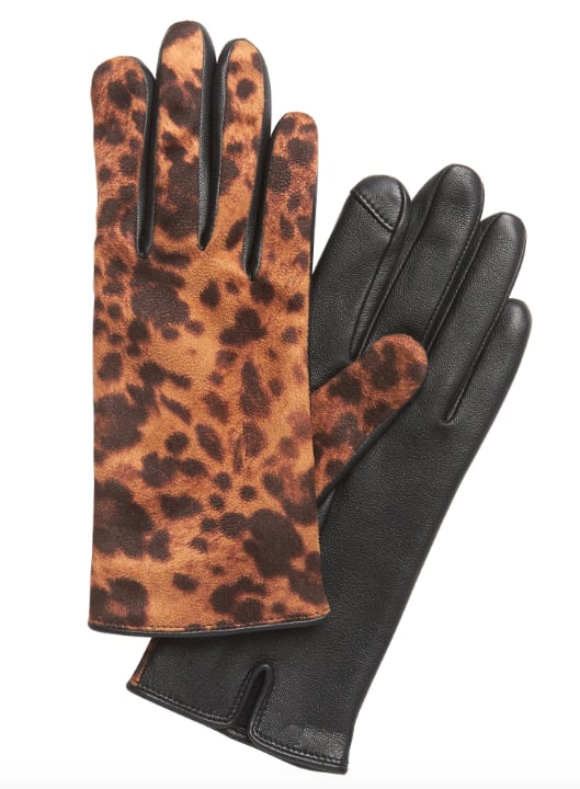 Animal Print Leather Gloves