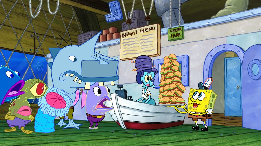 Friday, Oct. 26, at 6:00 p.m. local time: SpongeBob SquarePants (pictured)

"The Night Patty": SpongeBob helps out the Krusty Krab's night-shift crew, but the customers crave something creepier than usual.

Saturday, Oct. 27, at 8:30 p.m. local time: Dude Perfect

"Trick Shots and Treats": It's Halloween, and the Dudes plan to turn their headquarters into the ultimate trick-or-treat destination. They'll put their larger-than-life Dude Perfect twist on beloved Halloween traditions.