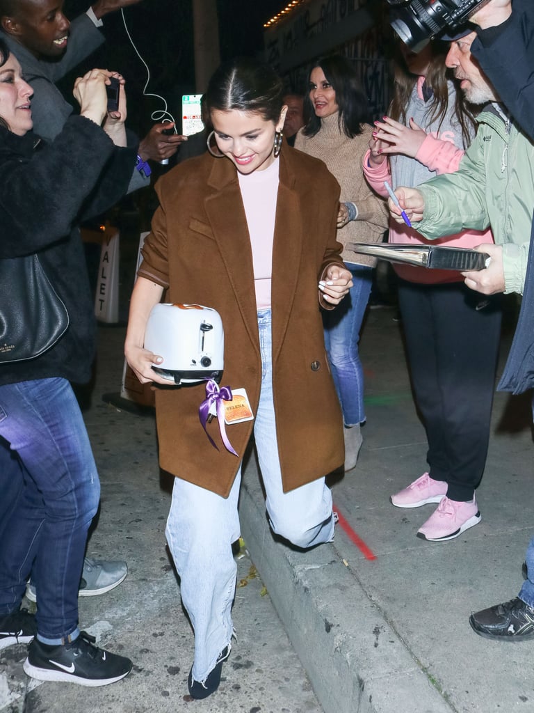 Selena Gomez Wears a Light Pink Turtleneck Twice in 1 Week