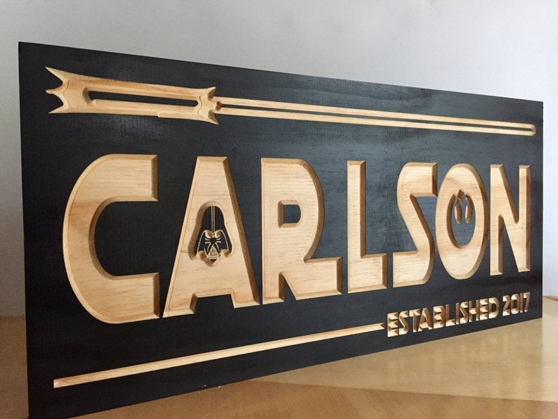 Star Wars Themed Wood-Carved Sign | Star Wars Gift Guide | POPSUGAR