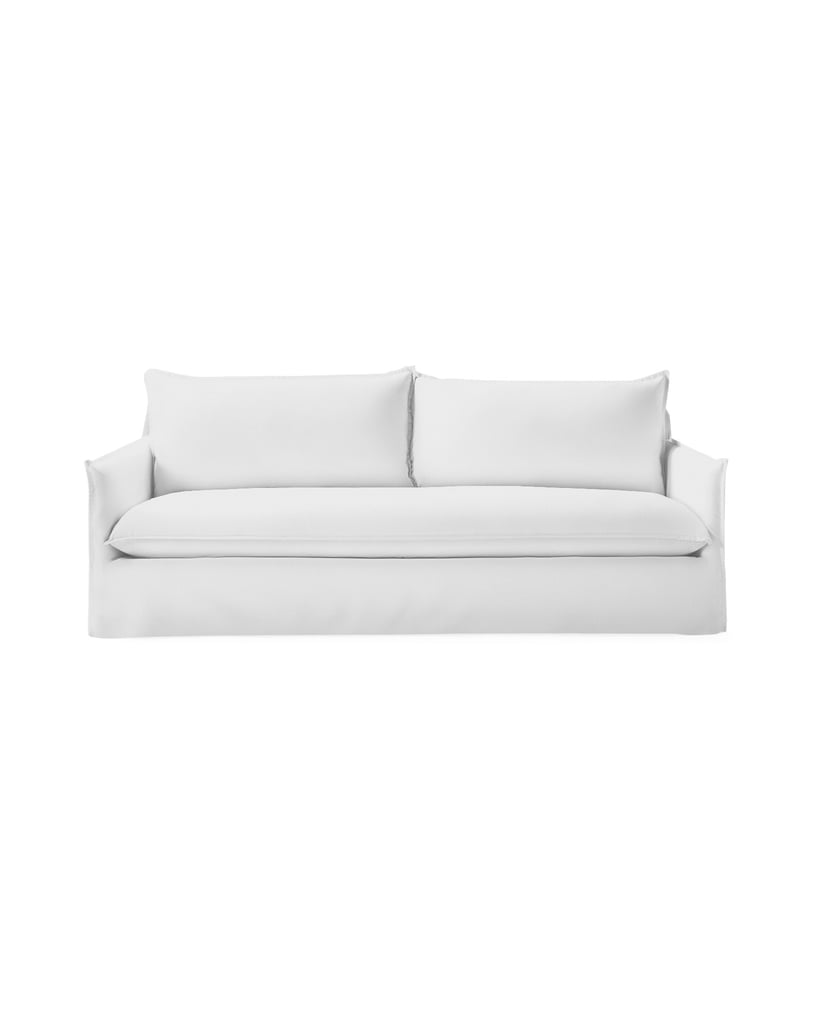 A Comfortable Sofa: Serena & Lily Sundial Outdoor Sofa With Bench Seat — Slipcovered