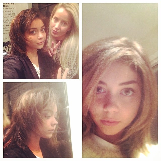 Sarah Hyland took her extensions out and revealed a short, natural 'do.
Source: Instagram user therealsarahyland