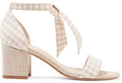 Alexandre Birman Clarita Bow-Embellished Gingham and Canvas Sandals