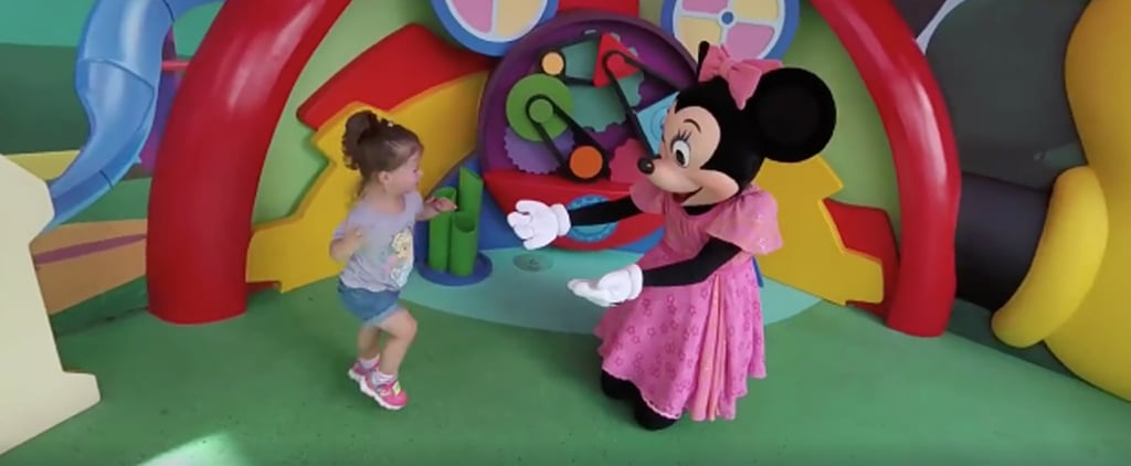 Little Girl Meeting Minnie Mouse Dance
