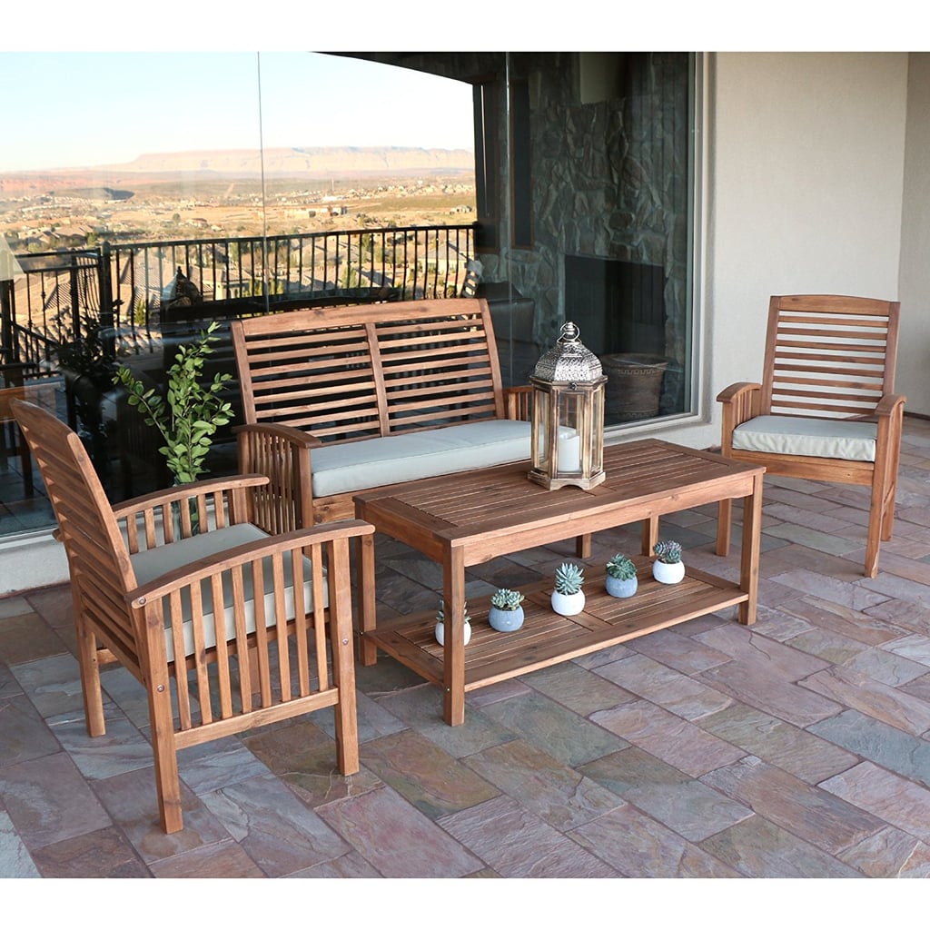 Solid Wood 4-Piece Patio Chat Set ($536)