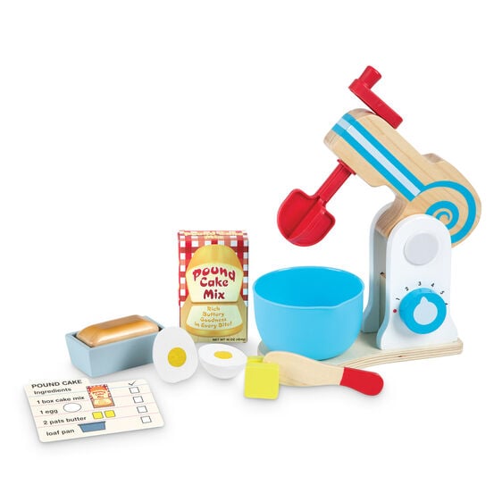 Melissa & Doug Wooden Make-A-Cake Mixer Set